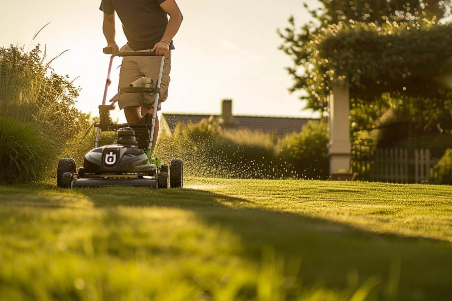 self powered lawn mower