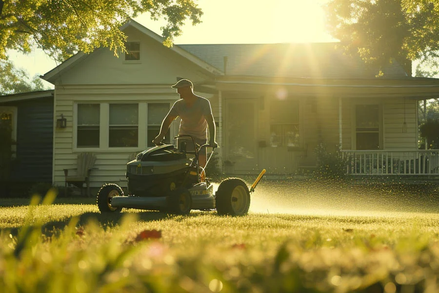 self powered lawn mower