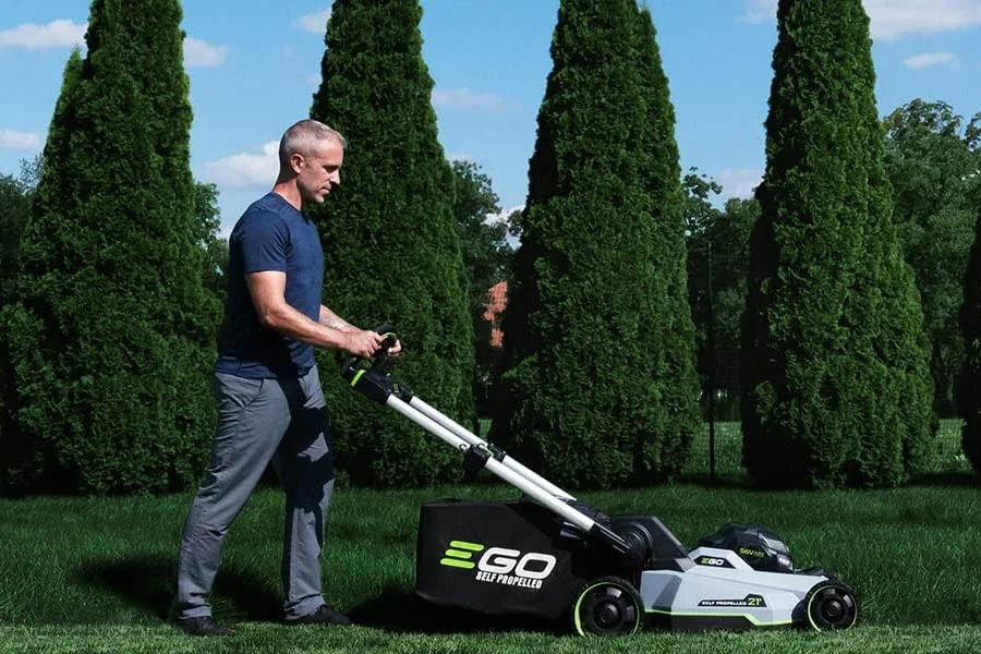 self powered lawn mower